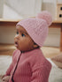 Pink Cable Knitted Pom Cable Knitted Pom Baby Beanie Hat - Pink Cable Knitted Pom / Up to 1 Month (50-56cm)