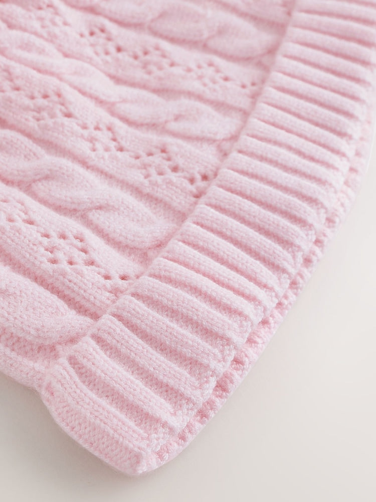 Pink Cable Knitted Pom