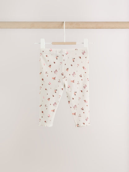 Ecru Floral Peplum Top and Leggings Baby Set (0mths-2yrs)