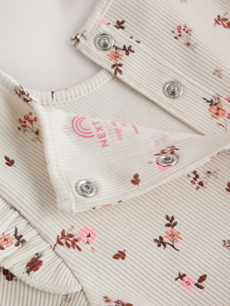 Ecru Floral Peplum Top and Leggings Baby Set (0mths-2yrs)