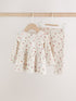 Ecru Floral Peplum Top and Leggings Baby Set (0mths-2yrs)