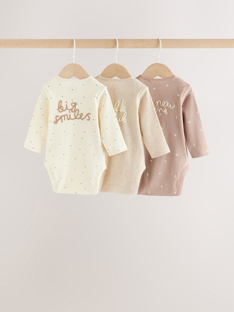 Neutral Milk Club Long Sleeve Baby Bodysuits 3 Pack