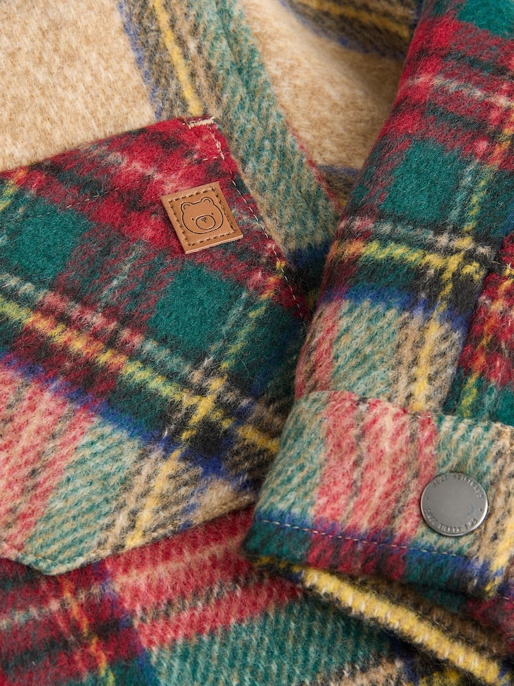 Red/Green Check Borg Lined Shacket (3mths-7yrs)