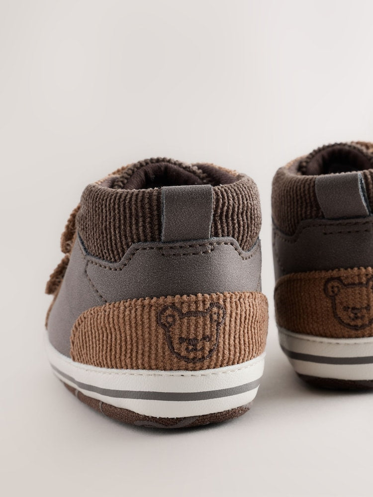 Brown Bear Hitop Baby Trainers (0-2mths)
