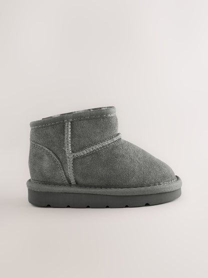 Grey Standard Fit (F) Water Repellent Suede Pull On Boots - Size EU 19 (UK 3)