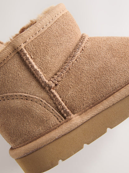Tan Brown Standard Fit (F) Water Repellent Suede Pull On Boots - Size EU 19 (UK 3)
