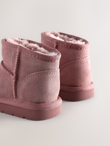 Pink Standard Fit (F) Water Repellent Suede Pull On Boots - Size EU 19 (UK 3)