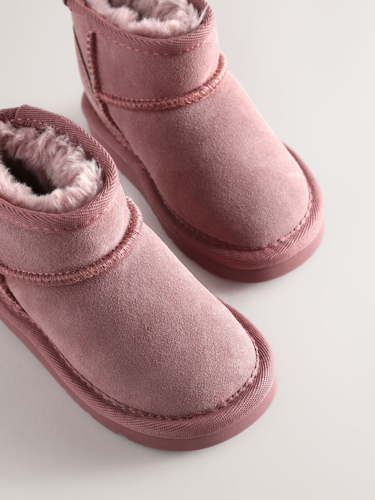 Pink Standard Fit (F) Water Repellent Suede Pull On Boots - Size EU 19 (UK 3)