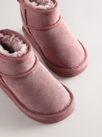 Pink Standard Fit (F) Water Repellent Suede Pull On Boots - Size EU 19 (UK 3)