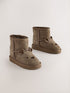 Chocolate Brown Bear Standard Fit (F) Water Repellent Suede Pull On Boots - Size EU 19 (UK 3) - Chocolate Brown Bear
