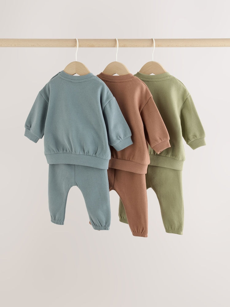 Brown/Blue/Green Sweater and Leggings Baby Set 6 Piece (0mths-2yrs)