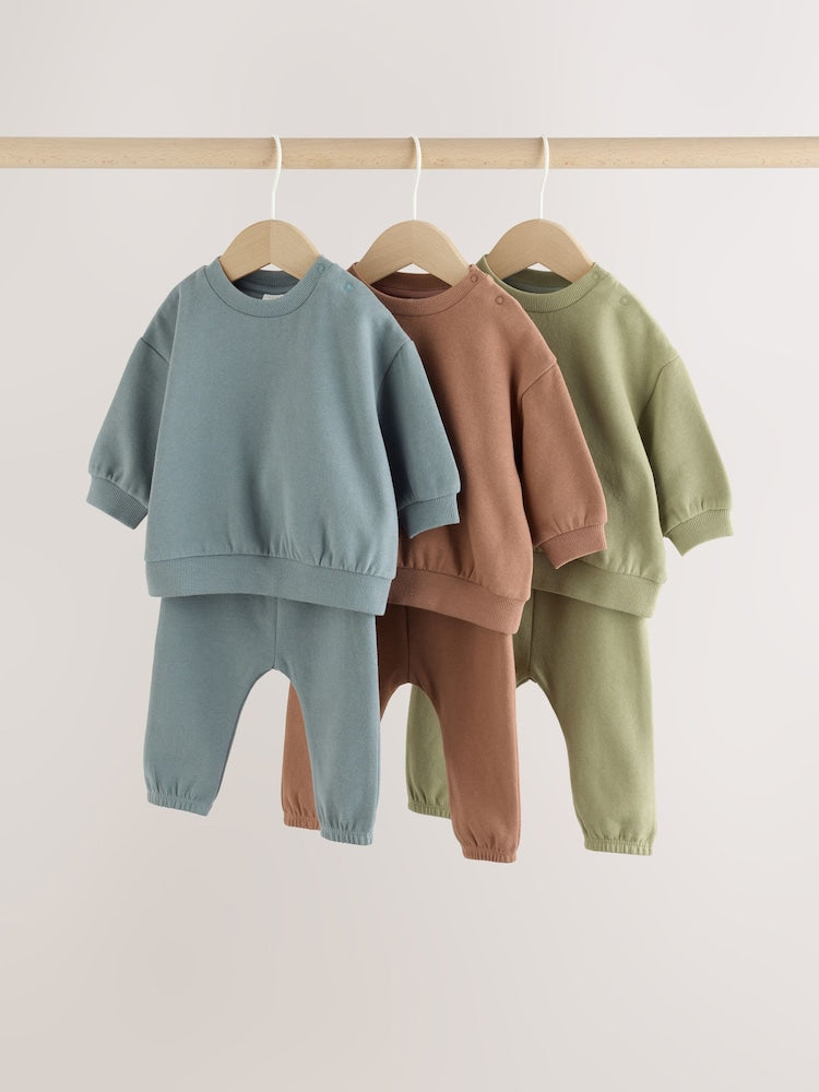 Brown/Blue/Green Sweater and Leggings Baby Set 6 Piece (0mths-2yrs)