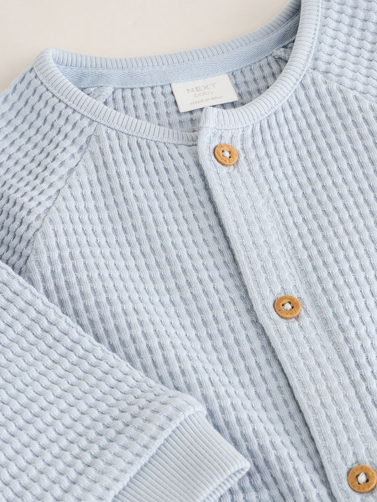 Blue Textured Baby Romper (0mths-3yrs)