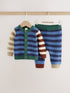 Blue Stripe Knitted Cardigan and Legging Baby Set (0mths-2yrs) - Blue Stripe / Up to 1 Month (50-56cm)