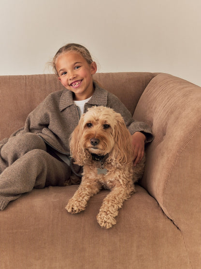 Brown Knitted Zip Cardigan &amp; Trousers Set (3-16yrs)