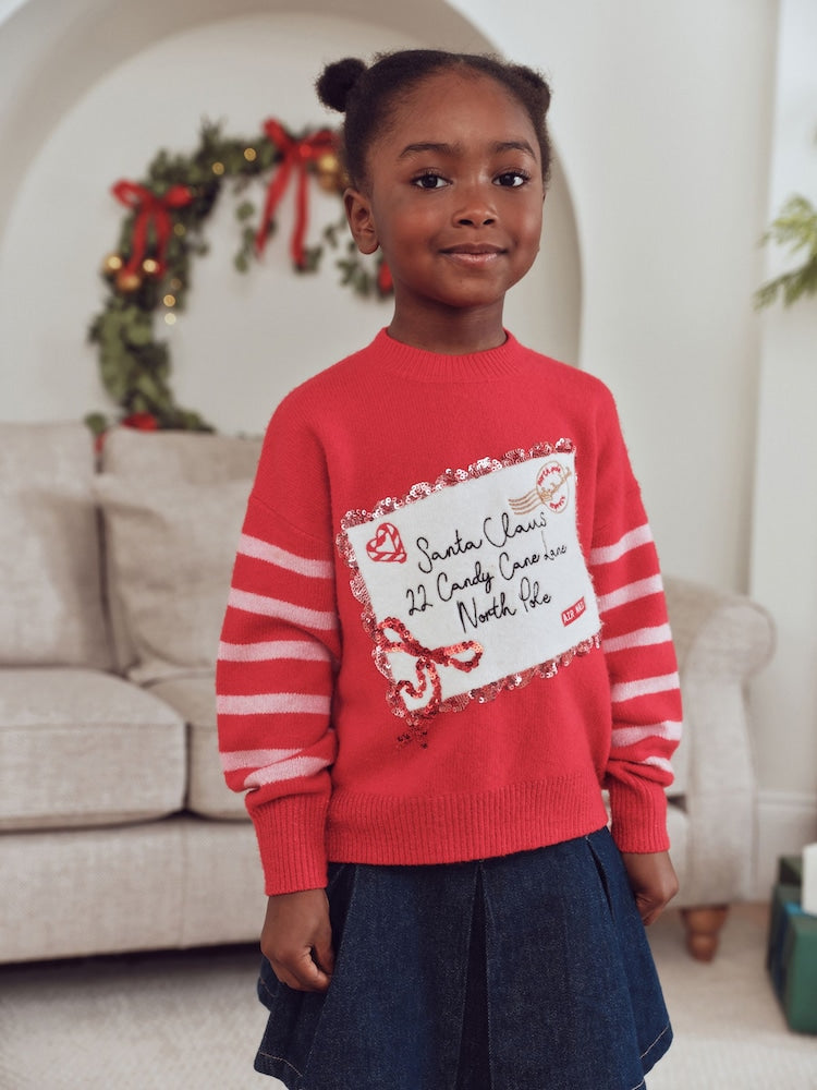 Red Christmas Jumper (3-16yrs) - Size 3 Years (98cm) - Red