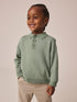 Green Textured Knitted Popper Neck Polo Shirt (3mths-7yrs) - Green Textured Knitted Popper Neck Polo / 12-18 Months (80-86cm)