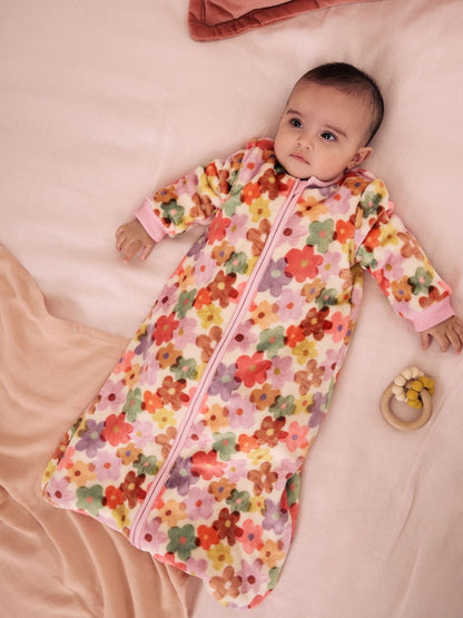 Multi Floral 2.5 Tog Fleece Baby Sleep Bag - Multi Floral / Up to 1 Month (50-56cm)