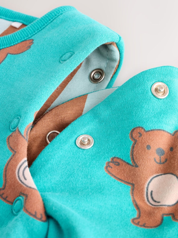 Green Bear Hugs 2.5 Tog Removable Sleeve Baby Sleep Bag