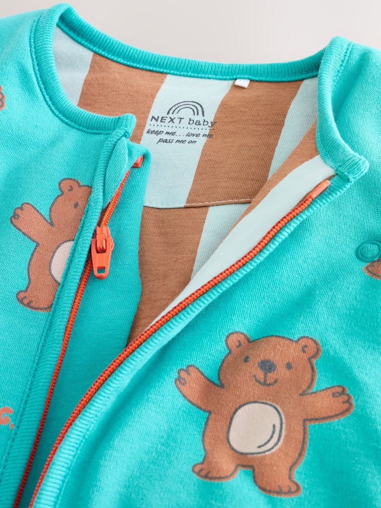 Green Bear Hugs 2.5 Tog Removable Sleeve Baby Sleep Bag