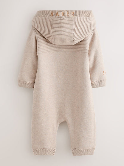 Baker by Ted Baker Stone Knitted Romper With Hoodie