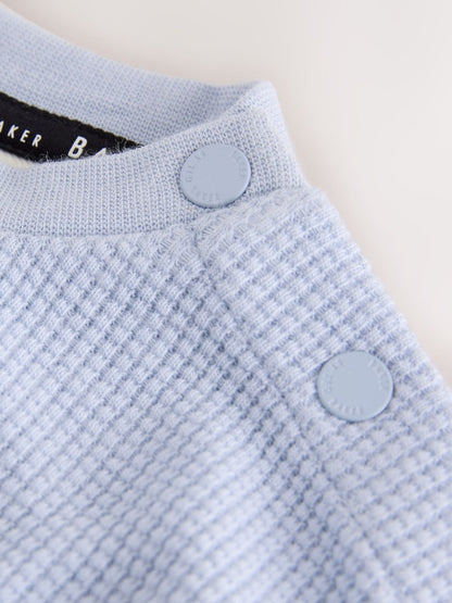 Baker by Ted Baker Blue Textured Long Sleeve Sweat Top and Joggers 4 Piece Set
