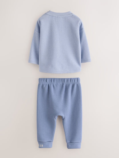 Baker by Ted Baker Blue Textured Long Sleeve Sweat Top and Joggers 4 Piece Set