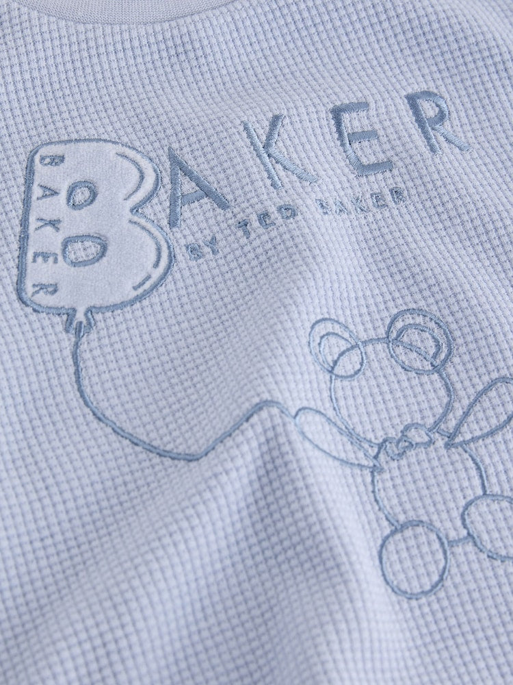 Baker by Ted Baker Blue Textured Long Sleeve Sweat Top and Joggers 4 Piece Set