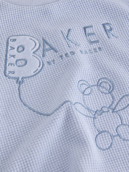 Baker by Ted Baker Blue Textured Long Sleeve Sweat Top and Joggers 4 Piece Set
