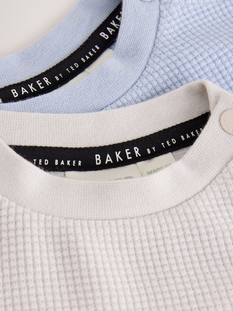 Baker by Ted Baker Blue Textured Long Sleeve Sweat Top and Joggers 4 Piece Set