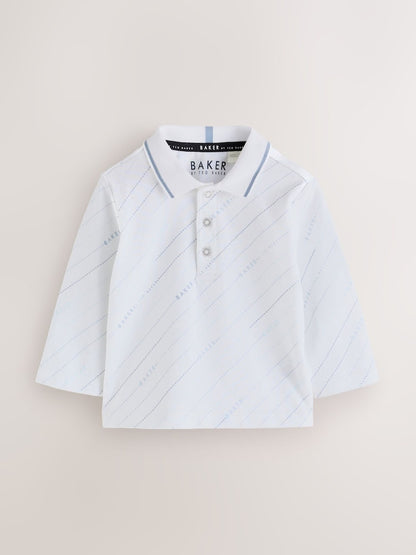 Baker by Ted Baker Blue Textured Dungaree and Polo Shirt Set