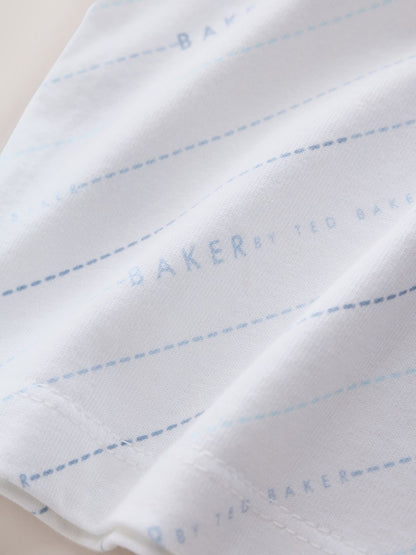Baker by Ted Baker Blue Textured Dungaree and Polo Shirt Set