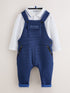 Baker by Ted Baker Navy Textured Dungaree and Polo Shirt Set