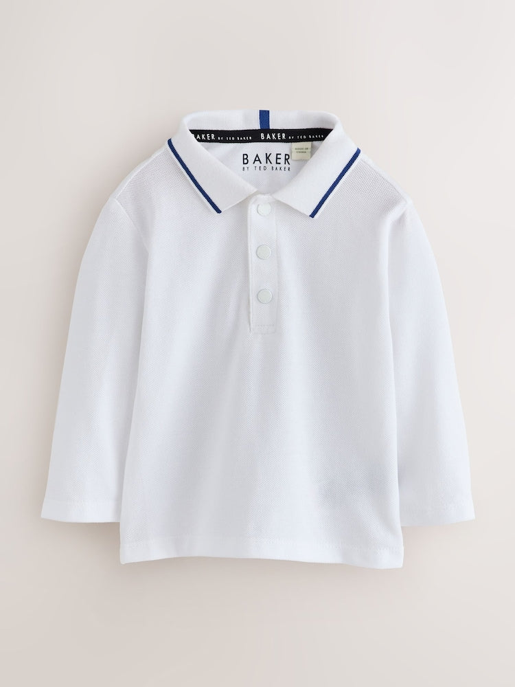 Baker by Ted Baker Navy Textured Dungaree and Polo Shirt Set