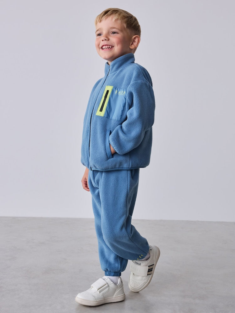 Baker by Ted Baker Blue 2 Piece Zip Through Fleece and Joggers Set
