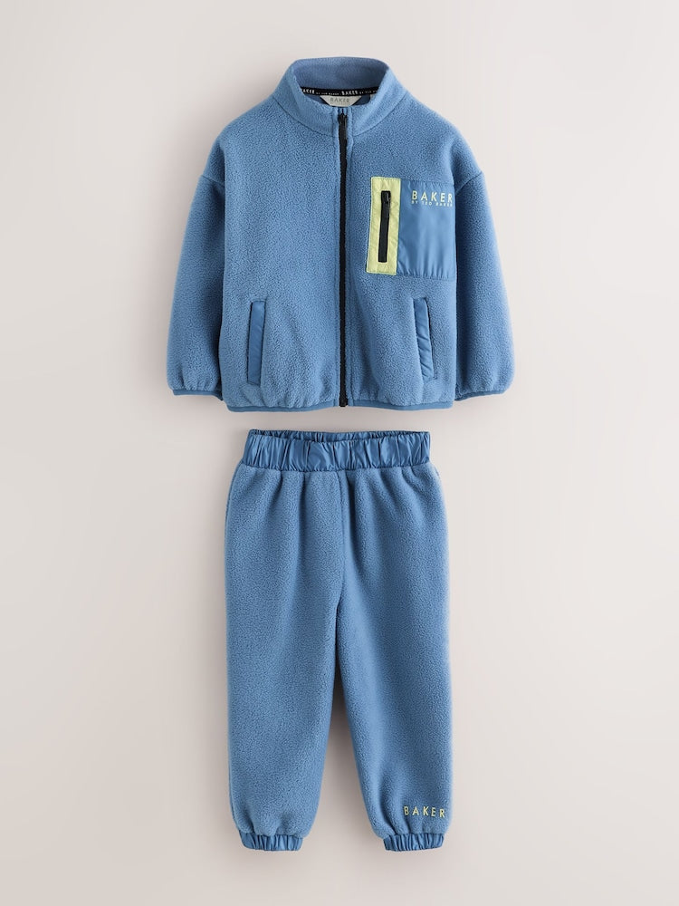 Baker by Ted Baker Blue 2 Piece Zip Through Fleece and Joggers Set