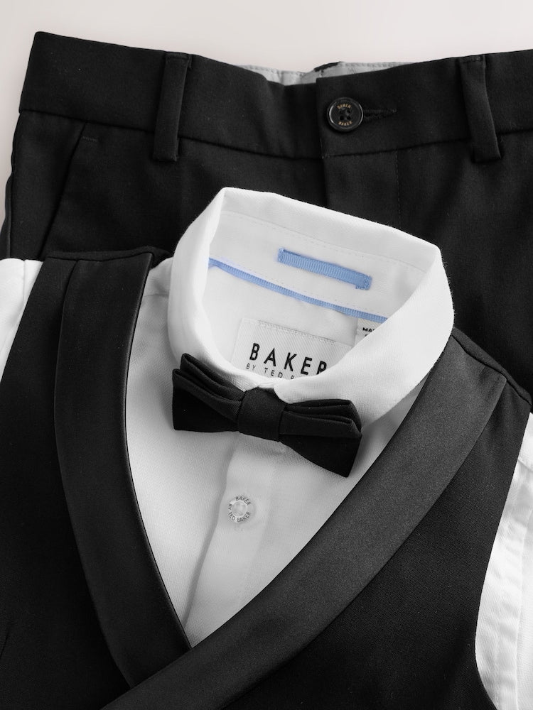 Baker by Ted Baker Black Waistcoat Shirt And Trousers Set