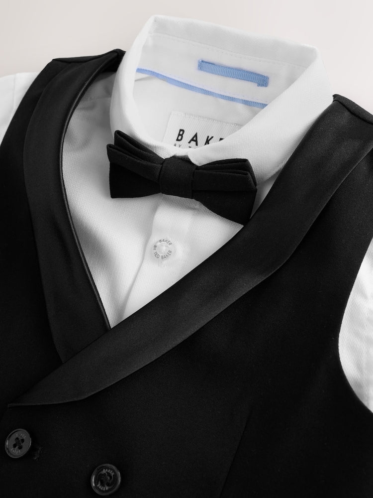 Baker by Ted Baker Black Waistcoat Shirt And Trousers Set
