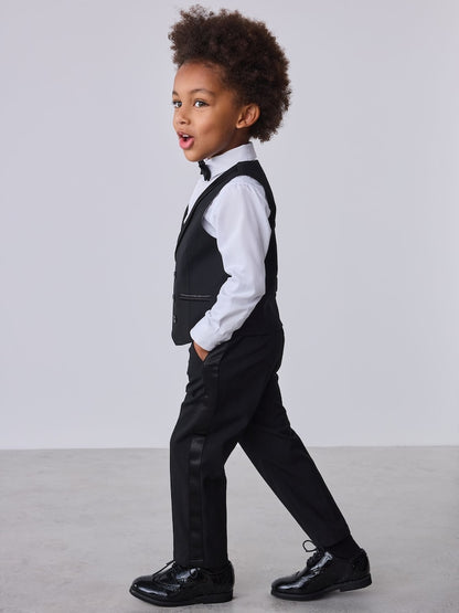 Baker by Ted Baker Black Waistcoat Shirt And Trousers Set