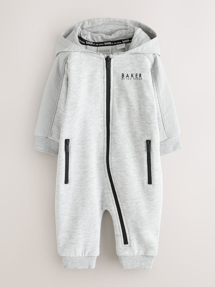 Baker by Ted Baker Grey Hooded Zip Romper