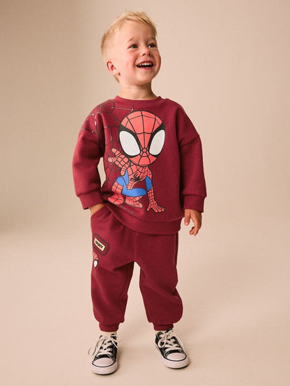 Red Spidey Crew Neck Sweat and Jogger Set (9mths-8yrs) - Red / 12 - 18 Months (80 - 86cm)