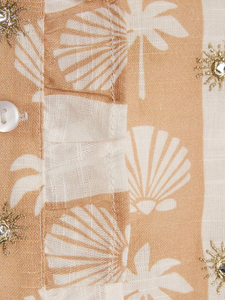 River Island Cream Shell Stripe Waistcoat &amp; Trousers Set - Size 12-18 Months (80-86cm)