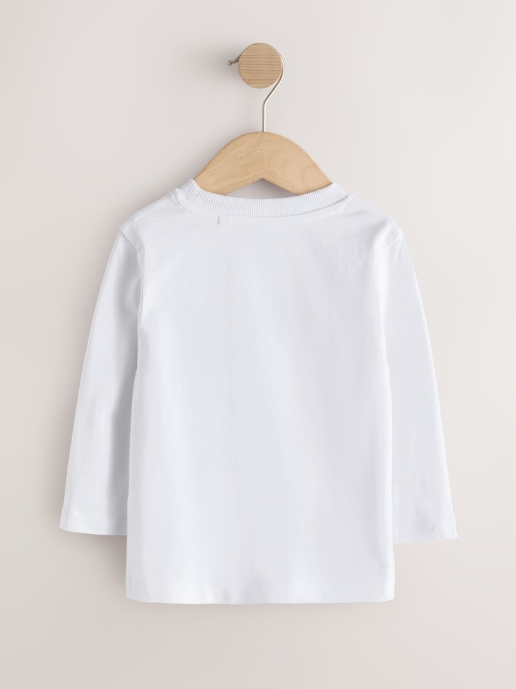 White 5 Pack Long Sleeve T-Shirts (3mths-7yrs)