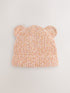 Pink/Orange Chenille Ear Beanie (3mths-10yrs) - Pink/Orange / 7 - 10 Years (122 - 140cm)