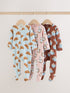 Blue Brunch Two Way Zip Baby Sleepsuits 3 Pack (0mths-3yrs)