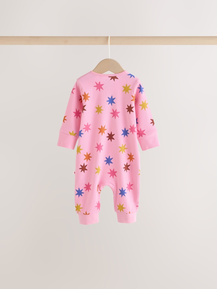 Bright Star Two Way Zip Baby Sleepsuits 3 Pack (0mths-3yrs)