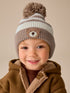 Neutral Knitted Pom Hat (3mths-10yrs) - Neutral / 7 - 10 Years (122 - 140cm)