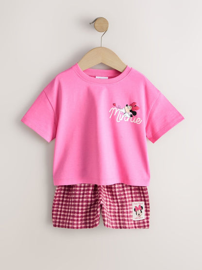 Pink Minnie Mouse T-Shirt and Shorts Set (3mths-7yrs) - Size 3-6 Months (62-68cm) - Pink Minnie Mouse