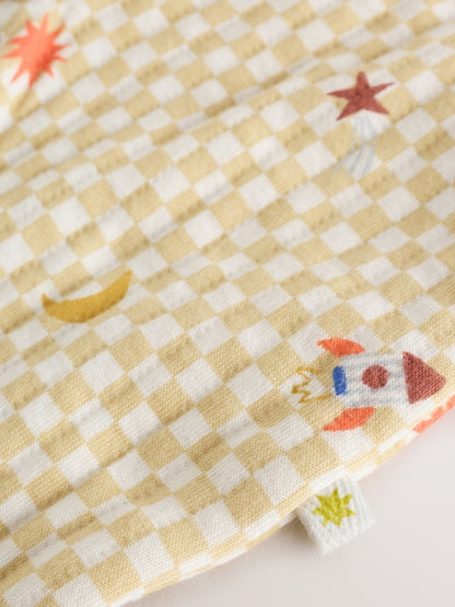 Navy/Yellow Space Quilted Sleepsuits 2 Pack