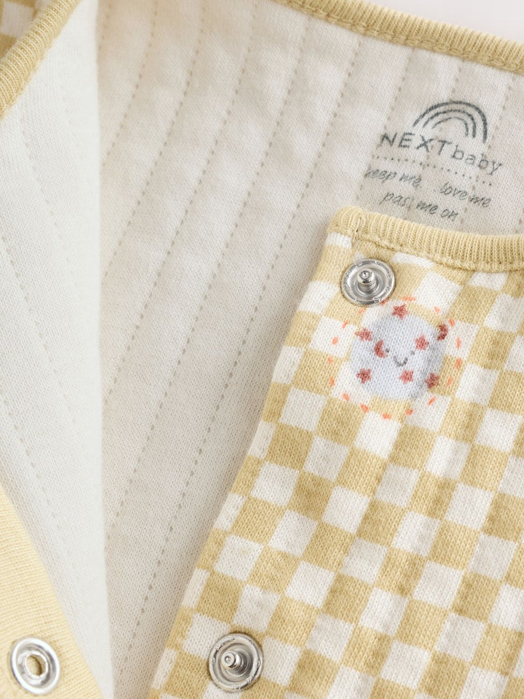 Navy/Yellow Space Quilted Sleepsuits 2 Pack